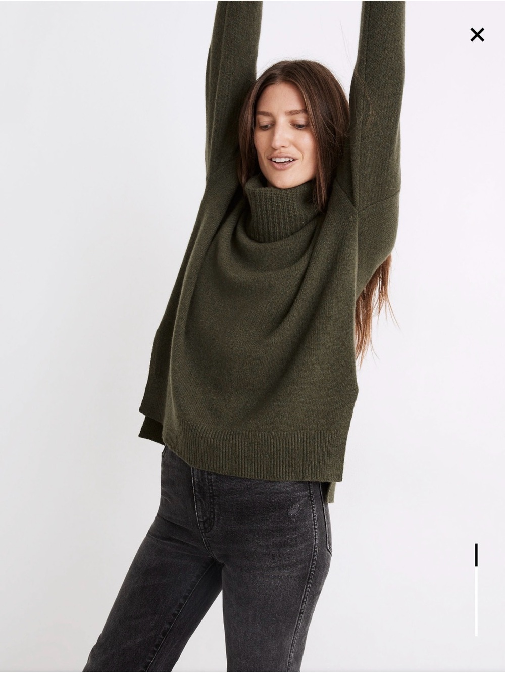 Madewell (Re)Sourced Cashmere Convertible Turtleneck Sweater Size XL